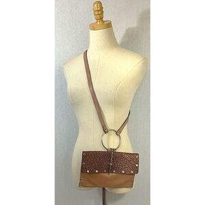 Aleja Avila Erika Brown Tan Genuine Leather Adjustable Crossbody Bag